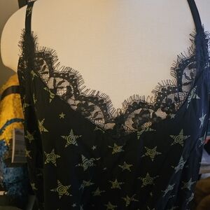 Stylish Black and Gold Star Pattern Mini Dress